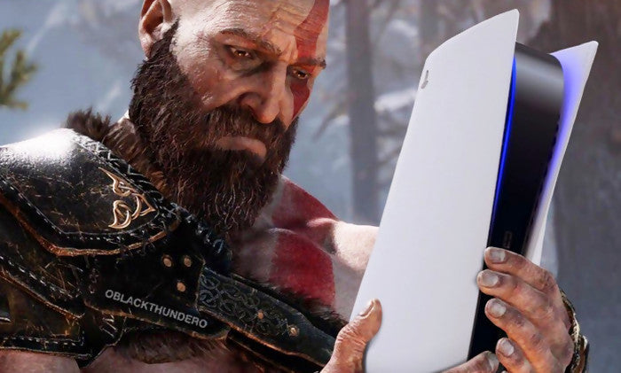 Consola - Sony PS5 Stand, 825 GB, 4K UHD Blu ray, Blanco + Juego God Of War: Ragnarok (código descarga)