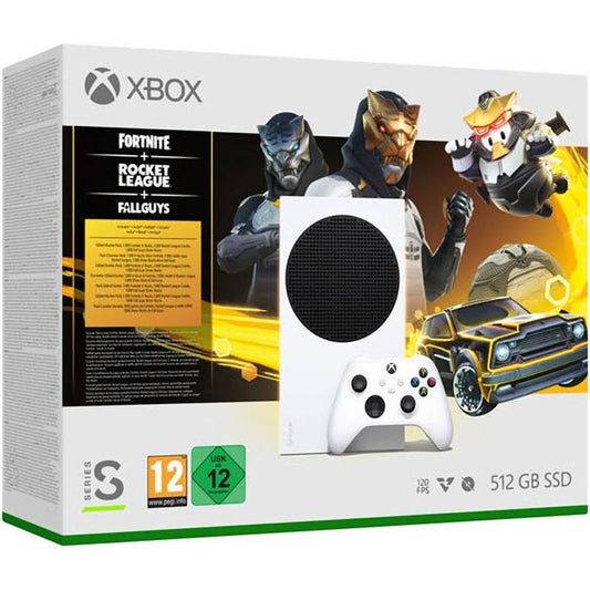 Microsoft Xbox Series S 512 GB Gilded Hunter Bundle + Fornite, Rocket League, Fall Guys, Blanco